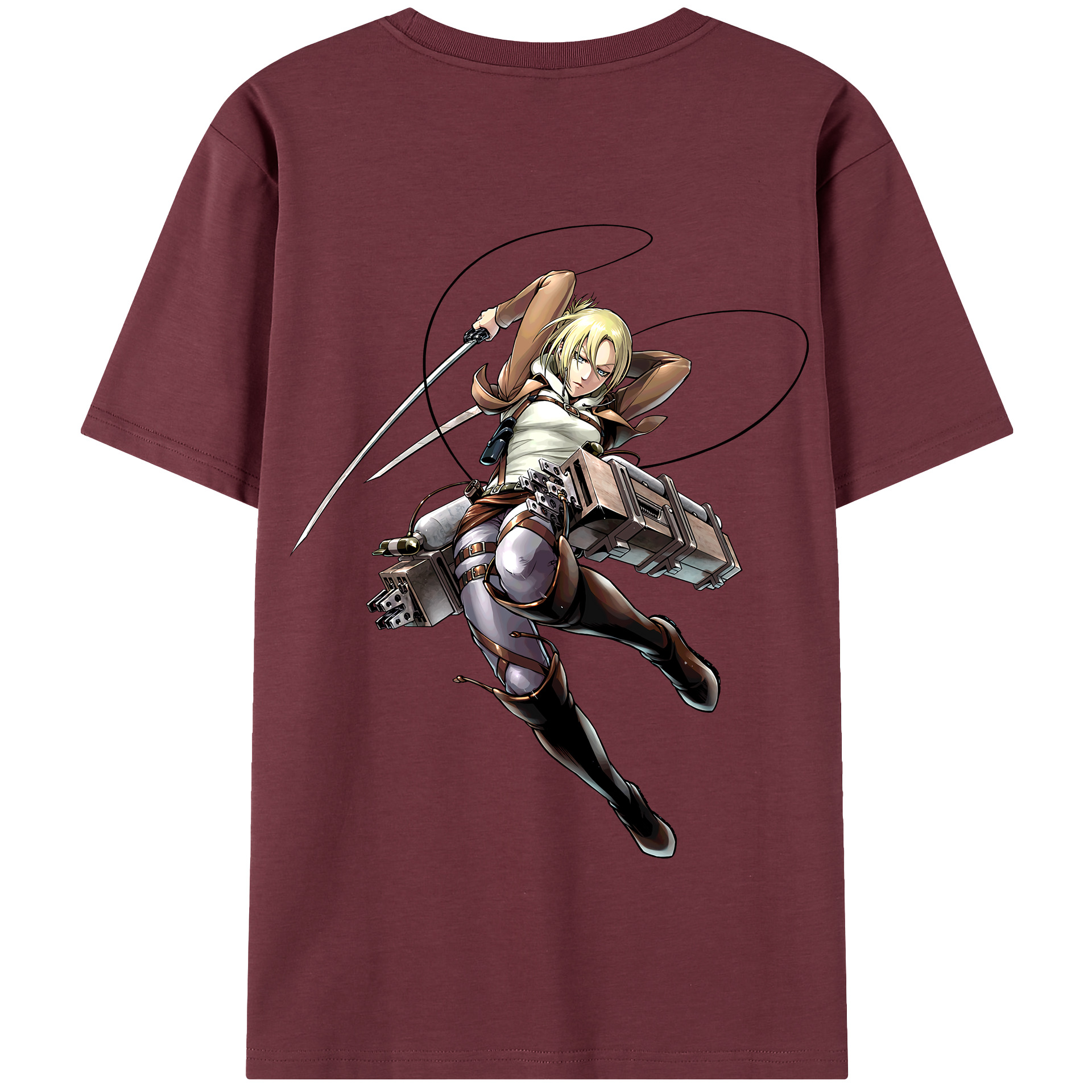 （画像用） 進撃の巨人 アニ・レオンハート Attack on Titan Annie Leonhart 綿100％半袖Tシャツ（背面プリント）